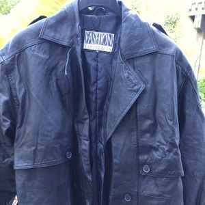 Men’s Leather Trench Coat XL